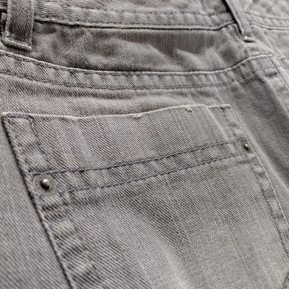 Ann Taylor LOFT Womens 10 Denim Gray Skirt Raw Hem Distressed Grunge Goth Witchy